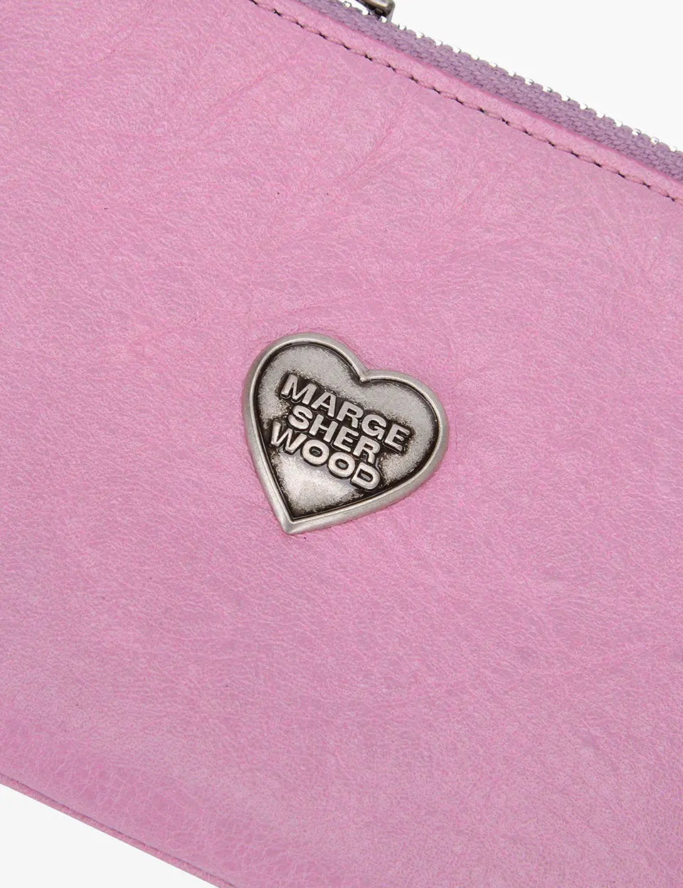 HEART ZIPPER WALLET_SILVER LOGO_pink semi veg margesherwood