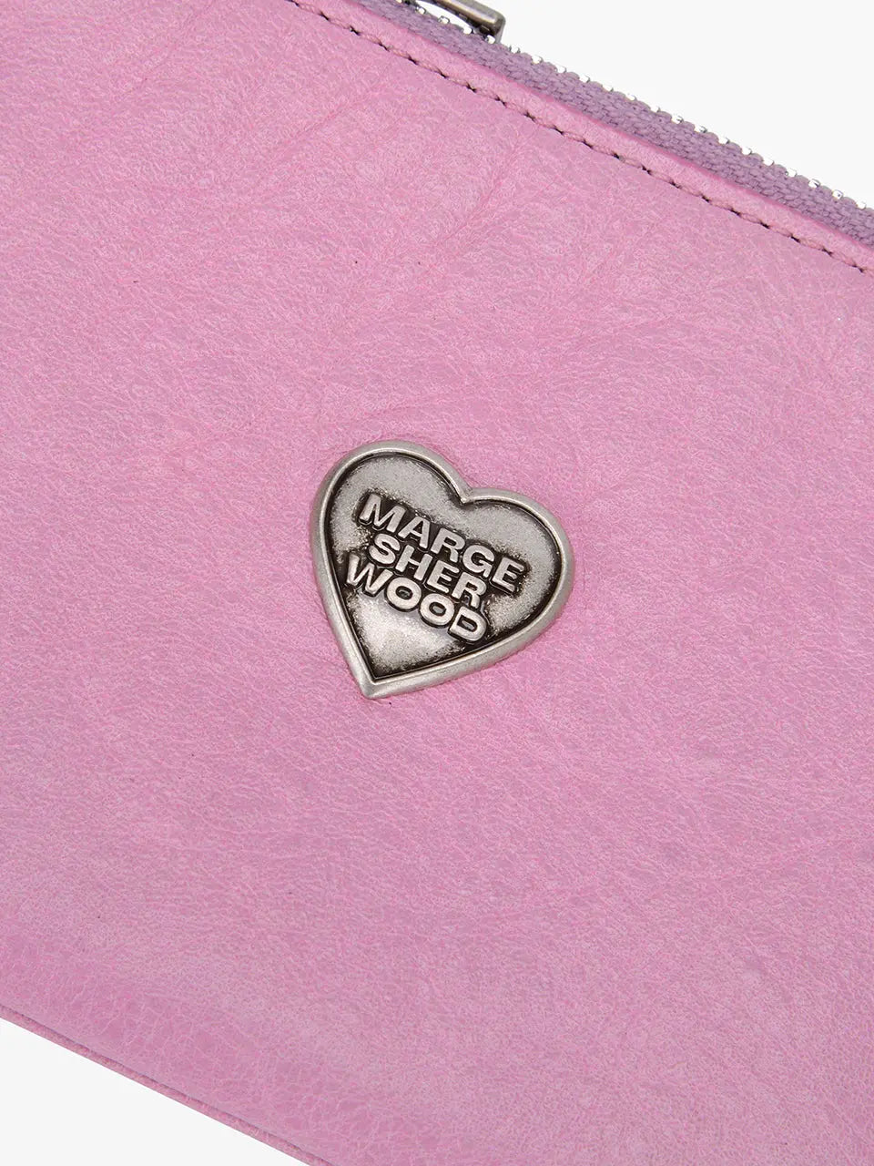HEART ZIPPER WALLET_SILVER LOGO_pink semi veg margesherwood