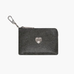 HEART ZIPPER WALLET_SILVER LOGO_white+grey two-tone cracked margesherwood