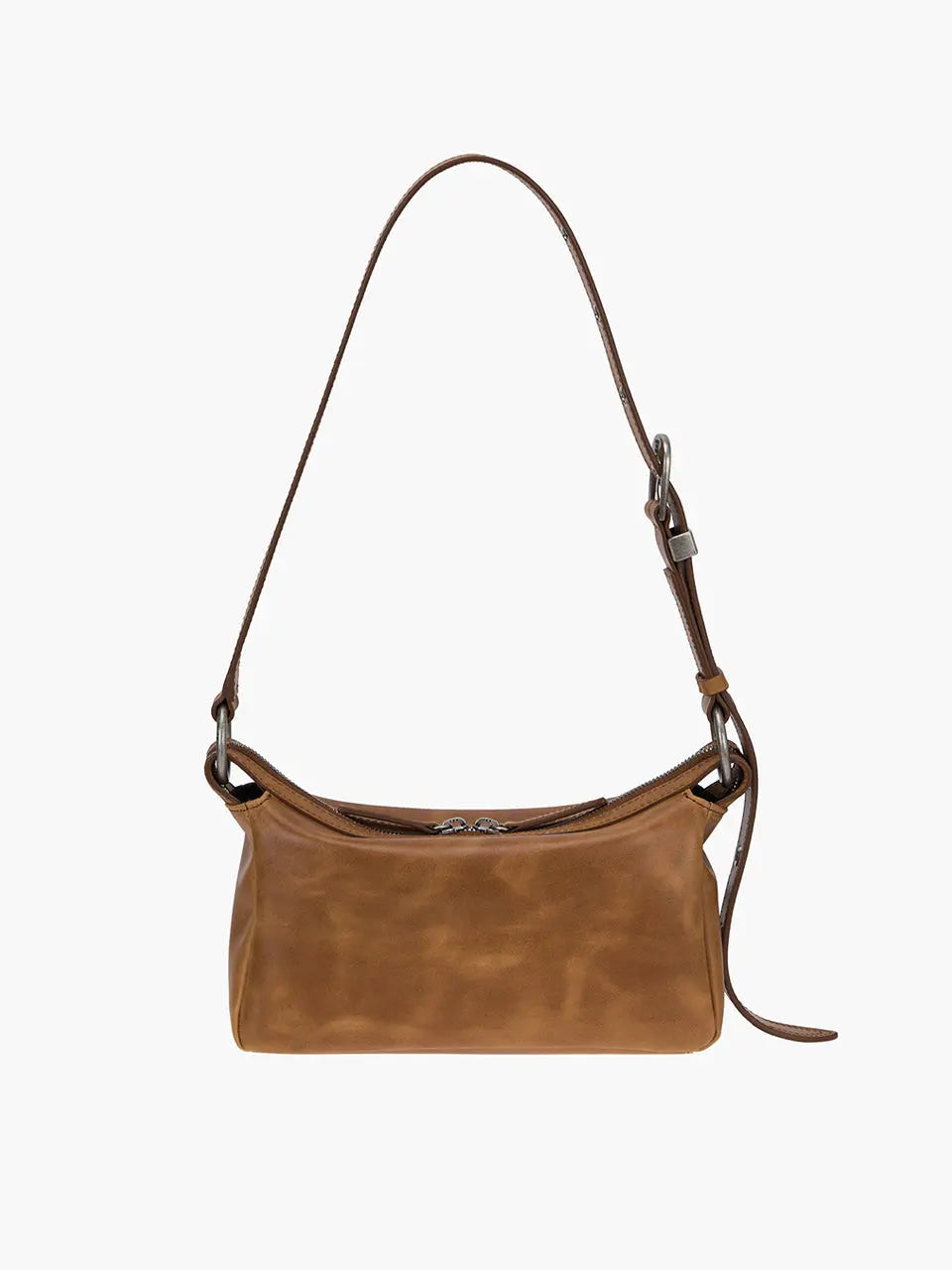 OUTPOCKET HOBO MINI_saddle brown pull-up margesherwood