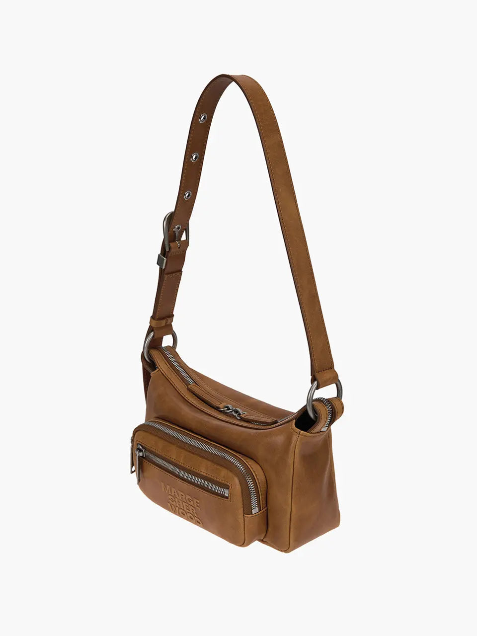 OUTPOCKET HOBO MINI_saddle brown pull-up margesherwood