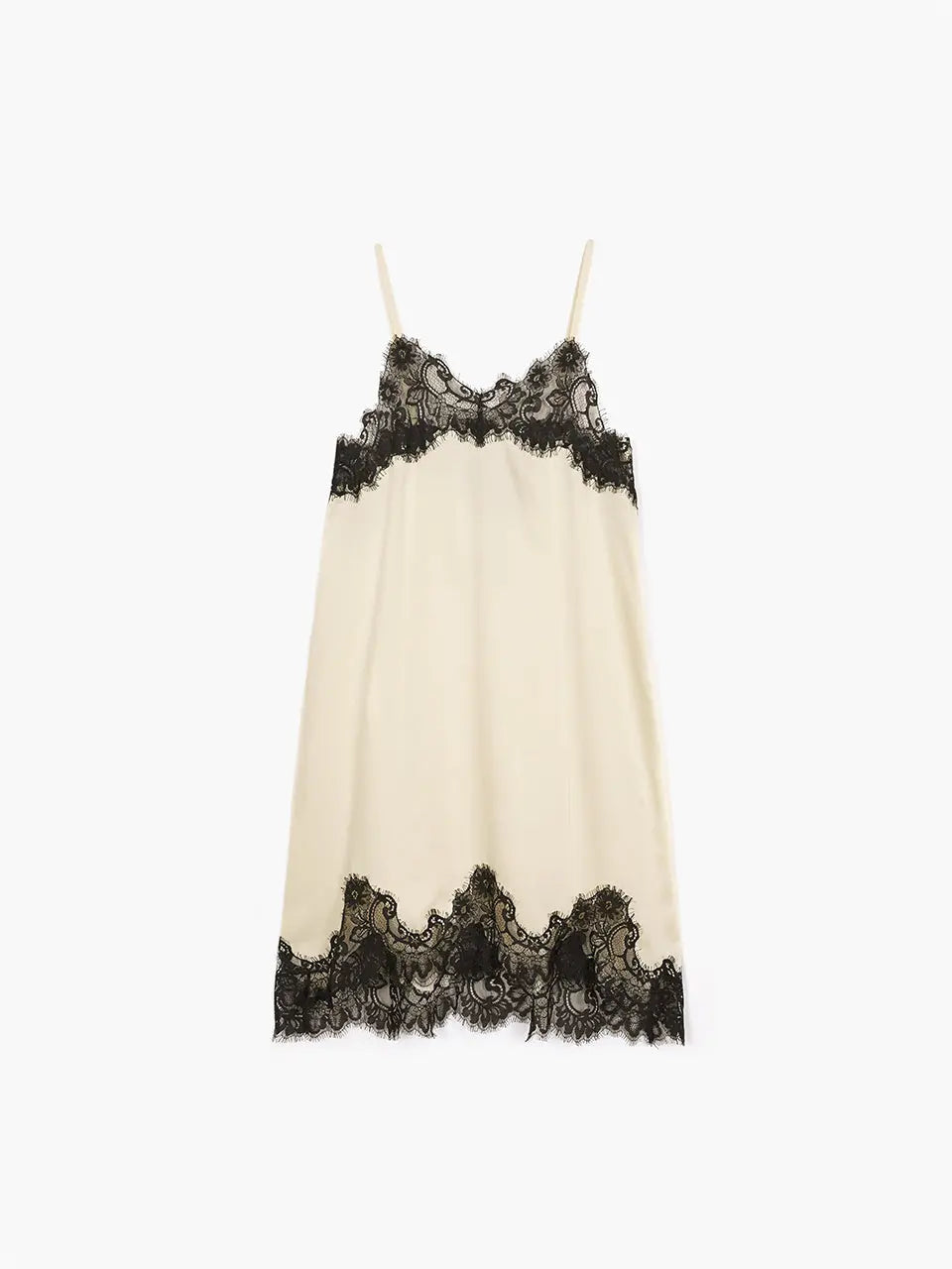 SATIN LACE DRESS_ivory margesherwood